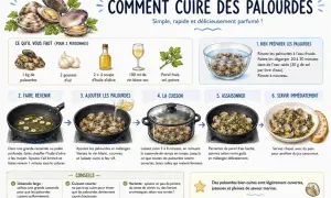 Guide illustré pour la cuisson des palourdes : étapes de préparation, cuisson et assaisonnement. Des palourdes juteuses et savoureuses.